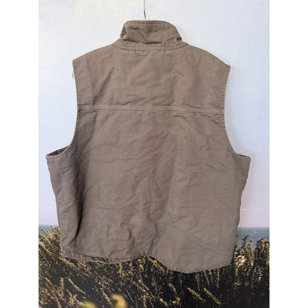 Carhartt Loose Fit Vest Mens XL Washed Duck Sherpa-Lined Patch